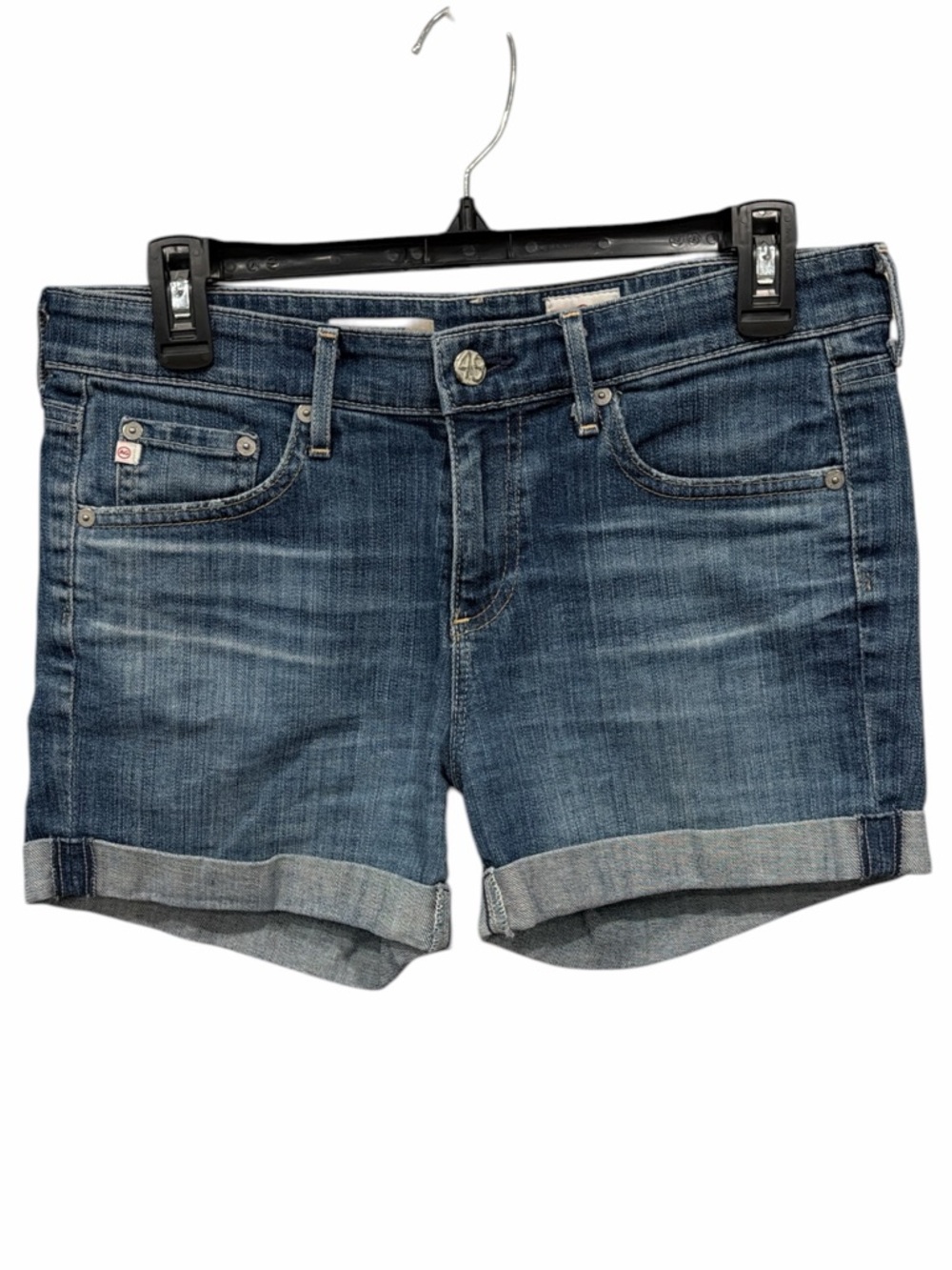 AG The Hailey Ex-Boyfriend Roll Up Denim Shorts Size 27 Medium Wash Premium - Picture 2 of 8